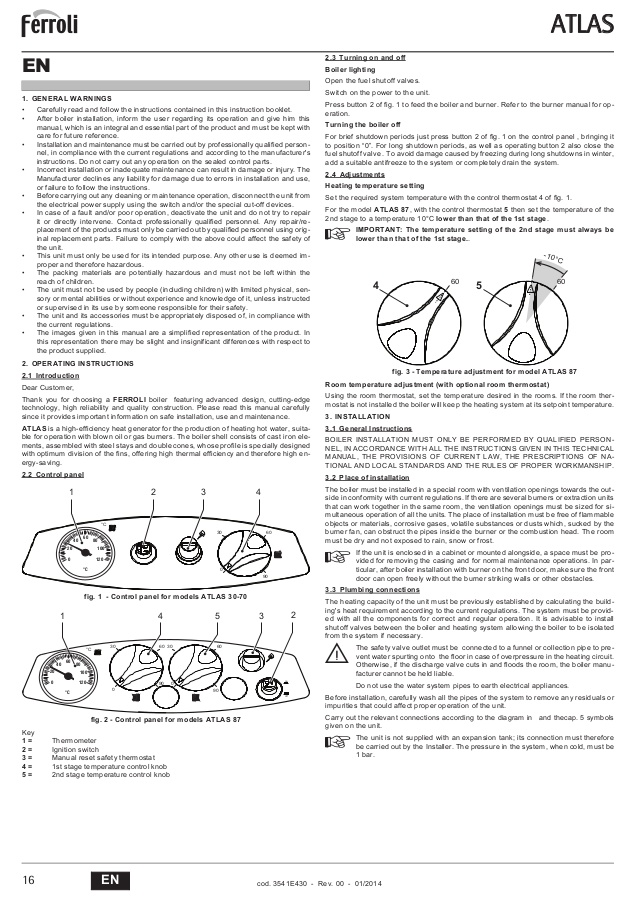 Manual de instrucciones caldera ferroli domicompact f24